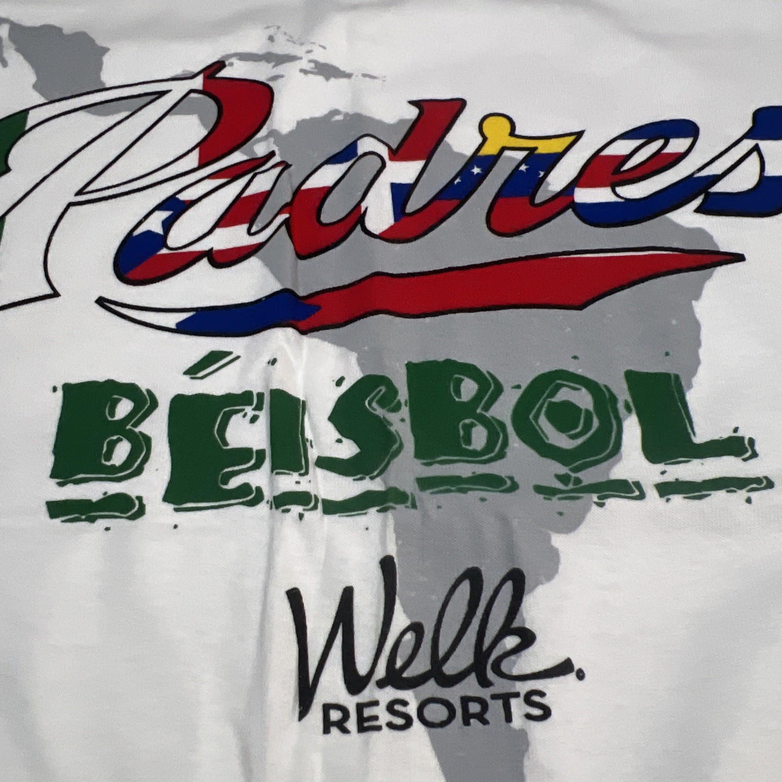 Vintage San Diego Padres Beisbol TShirt Men XL Latin American Stadium Giveaway