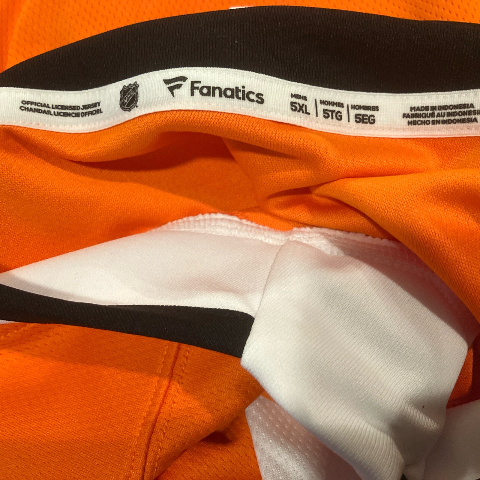 NWT Men’s Fanatics Philadelphia Flyers Orange White Breakaway Away Jersey 5XL