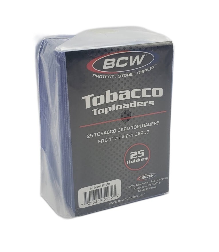 (Pack of 25) BCW Tobacco Toploaders – Sized For Mini T206 and A&G Trading Cards