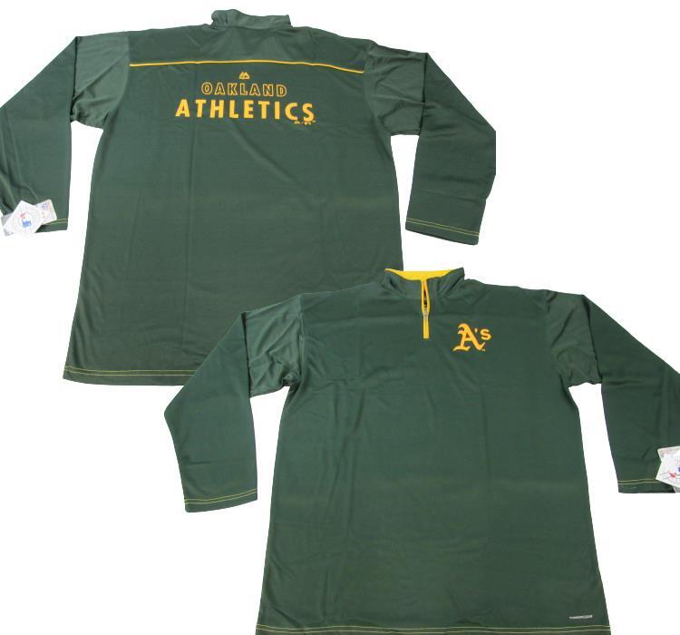 Oakland A’s Athletics Mens Sizes 3XL-4XL-Tall Polyester 1/4 Zip Majestic Shirt
