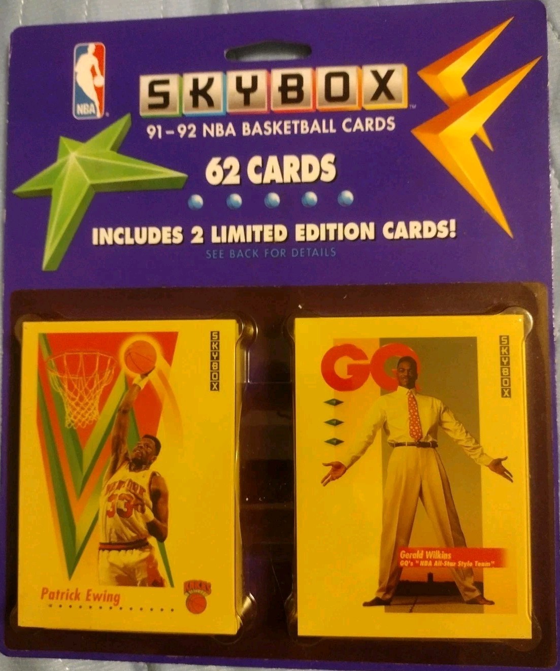 1991-92 SKYBOX NBA FACTORY SEALED BLISTER PACKS-Lot of 2 packs – Patrick Ewing