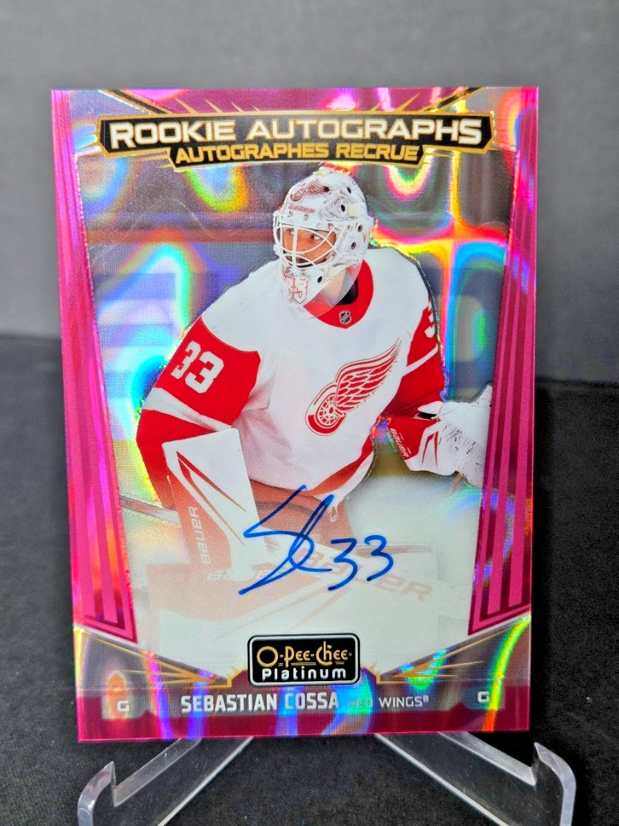 2024-25 O-Pee-Chee Platinum Sebastian Cossa Pink Magma Auto #R-SB
