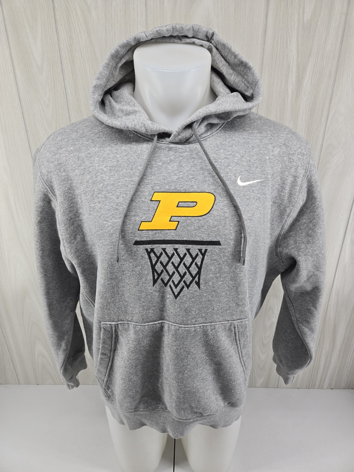 Nike Purdue Boilermakers Gray Hoodie Fleece Sweatshirt Hoodie Men’s LARGE