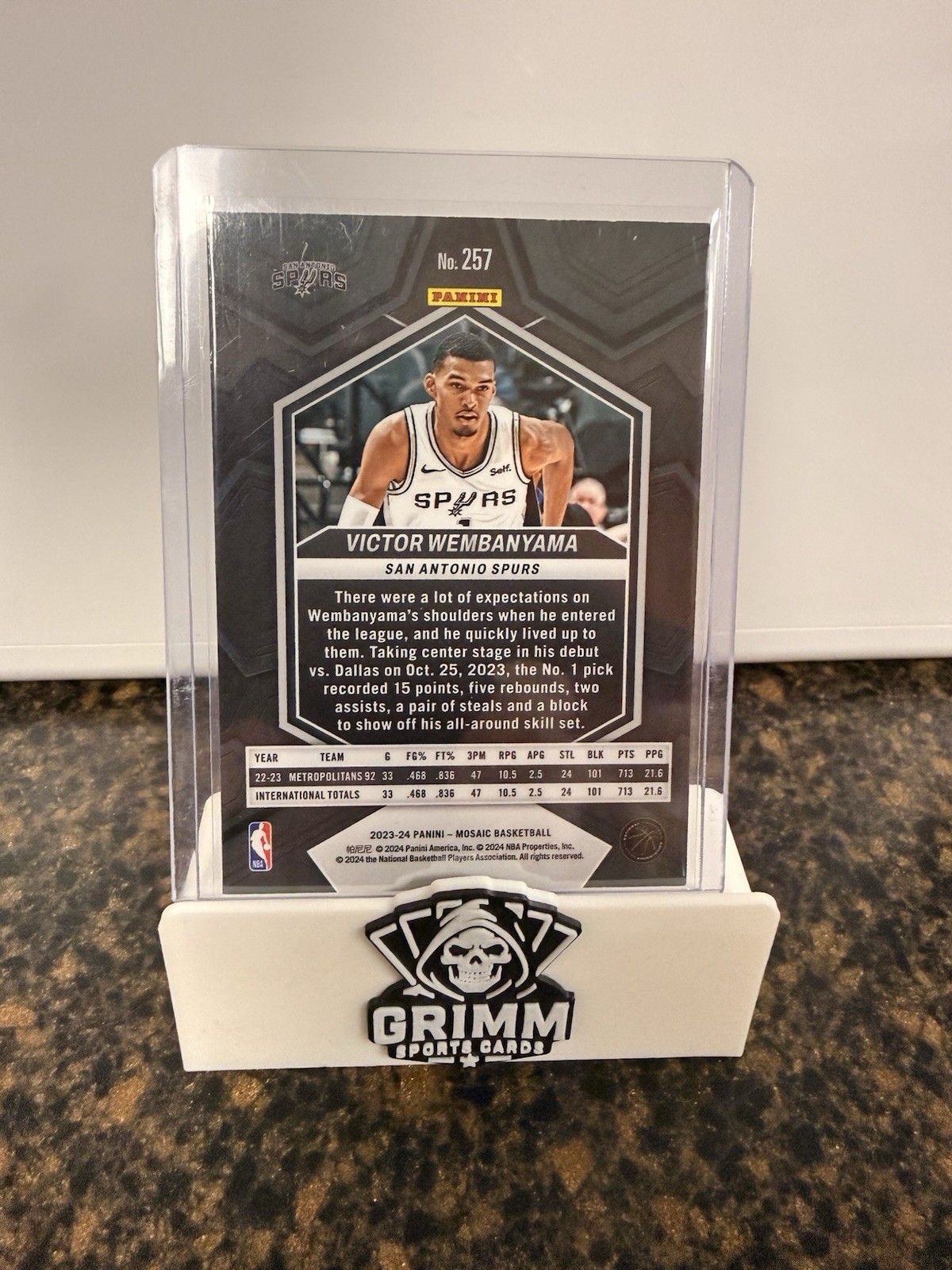 2023-24 Panini Mosaic – NBA Debut Victor Wembanyama Chase #257 (RC)