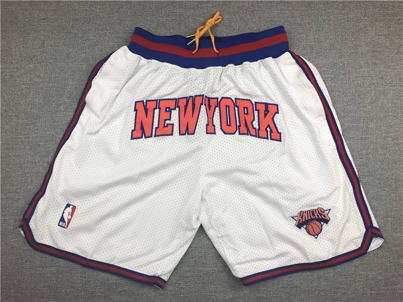 New York Knicks Swing Retro Men White Basketball Shorts