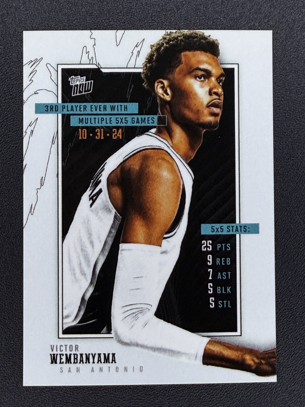 Victor Wembanyama Multiple 5×5 Games 2024-25 Topps NOW Basketball Card 4