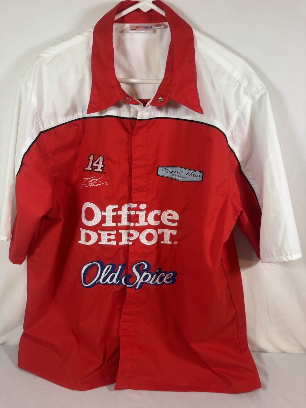 NASCAR Tony Stewart #14 Stewart Haas Office Depot Old Spice Pit Crew Shirt XL