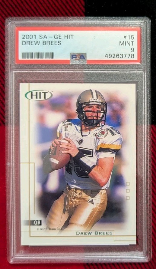 2001 SAGE HIT 15 DREW BREES Rookie PSA 9 HoF Class Of 2026!