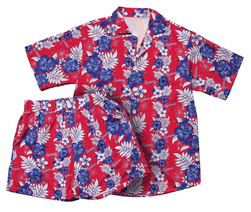 SIZE XL ST. LOUIS CARDINALS ALL OVER PRINT SHIRT & SHORT SET 6-26-26 SGA