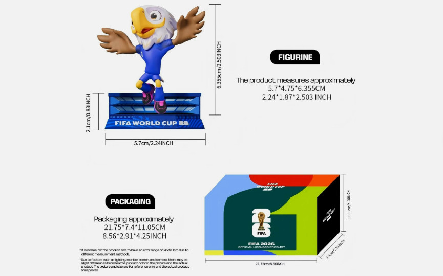 FIFA 2026 WORLD CUP MASCOT FIGURINES (OFFICIAL LICENSED )3 pack free shipping