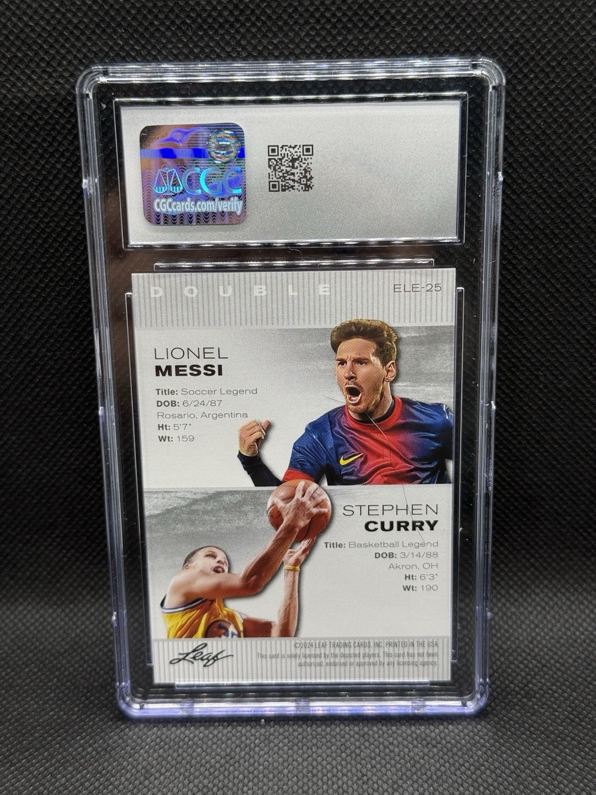 2024 Leaf Special Release Exclusive Legends Edition #ELE-25 Messi/Curry CGC 10