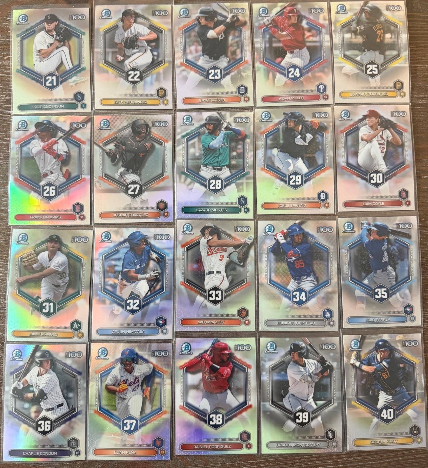 2026 Bowman Chrome Top 100 Complete Set #BTP 1-100