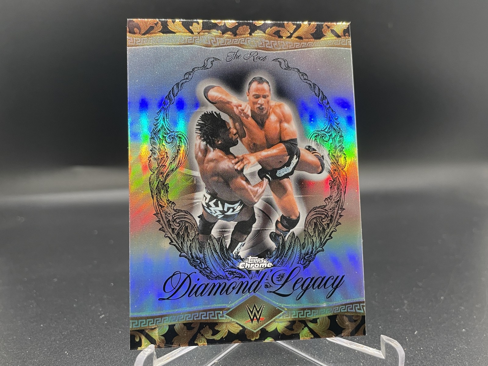 The Rock 2026 Topps Chrome WWE The Rock Diamond Legacy RDL-17