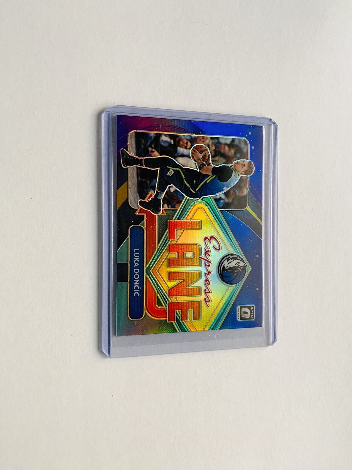 Luka Doncic 2020-21 Panini Donruss Optic #13 Express Lane Prizm Purple Holo