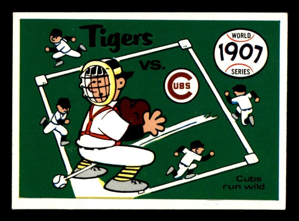 1970 Fleer World Series Baseball #4 1907 Tigers vs Cubs EX *d3