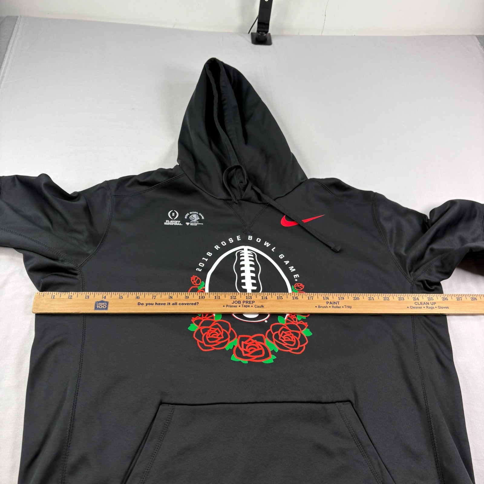 Georgia Bulldogs Nike Hoodie Mens XL Black Rose Bowl Graphic Pullover Sweatshirt
