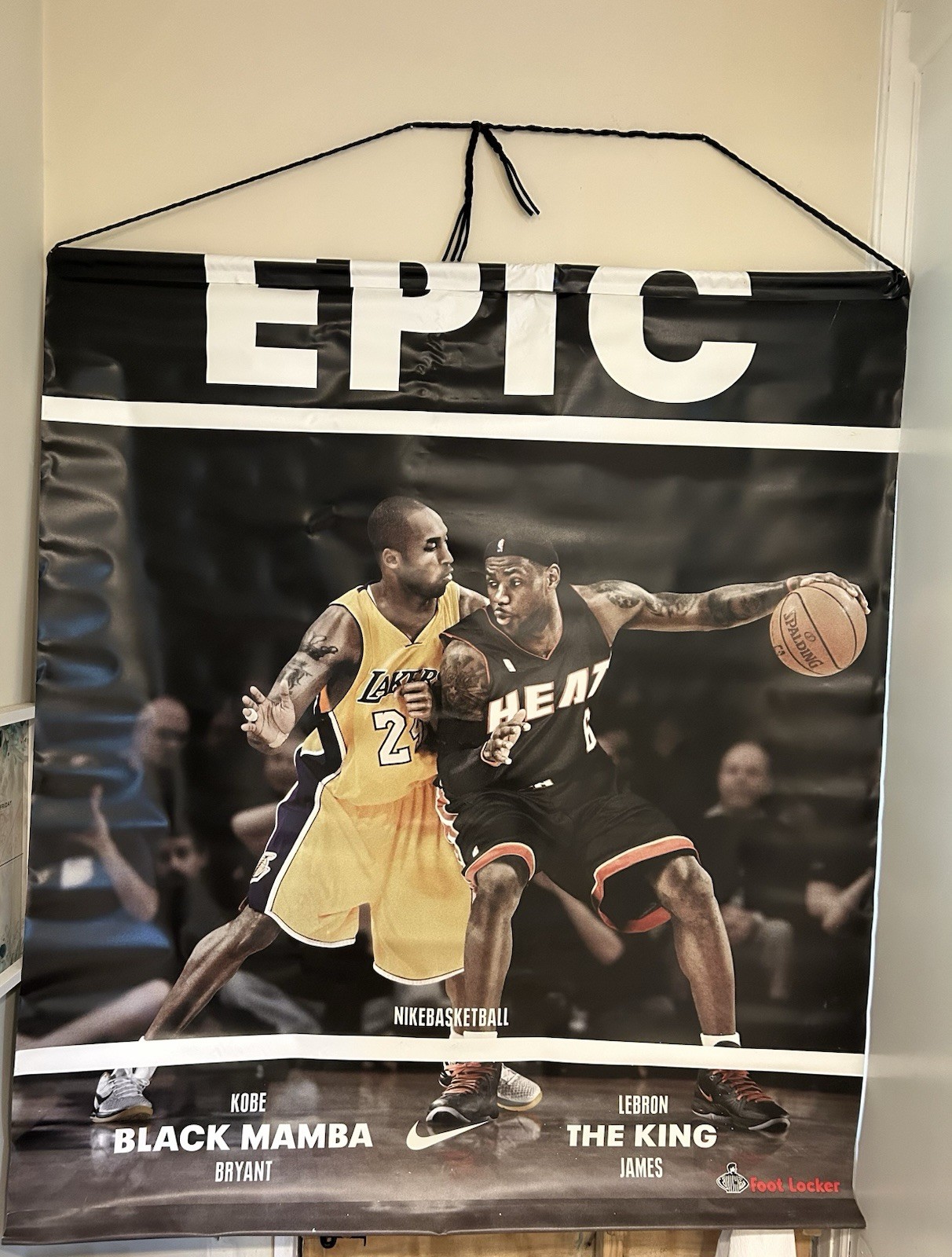 Foot Locker Nike Epic Kobe Black Mamba Bryant King LeBron James Banner 52×46