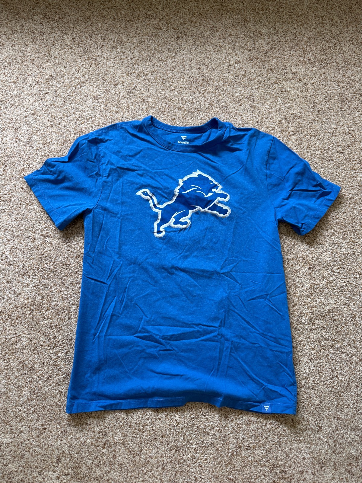 Detroit Lions Unisex Adult’s Fanatics Football T-Shirt Sport Blue M