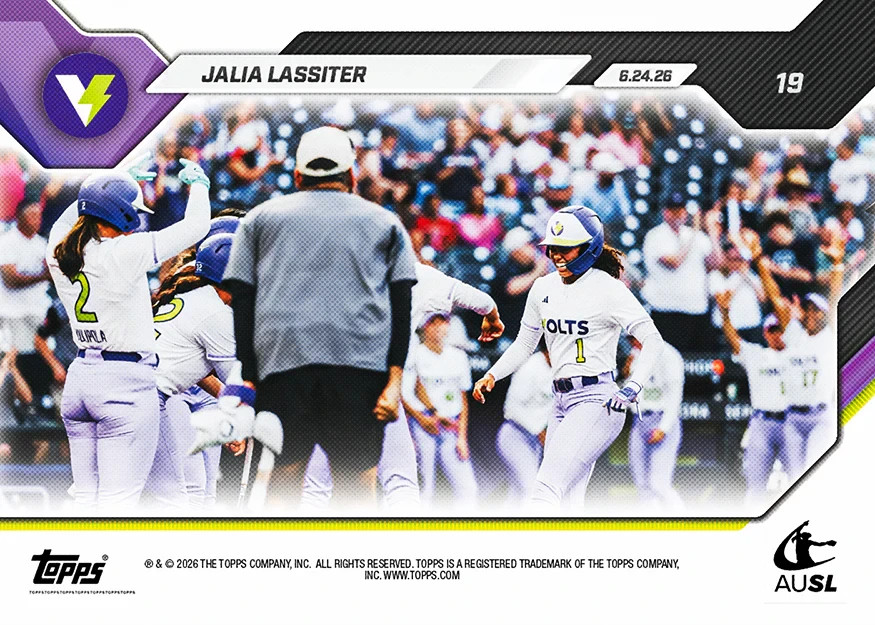 2026 Topps Now AUSL Softball 16, 17, 18, 19 Allchin, Edenfield, Lassiter Presale