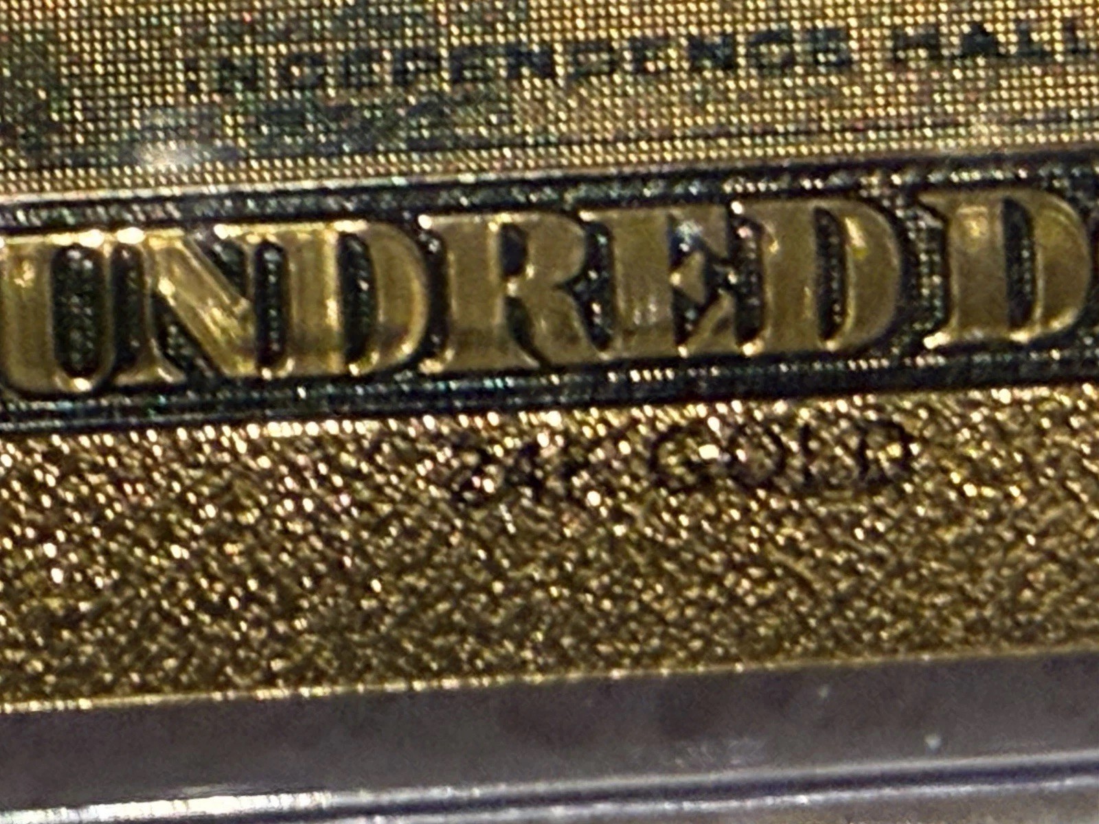 Extremely Rare 24K Gold Foil Banknote (Kobe/Jordan/James. (Stamped 24K).