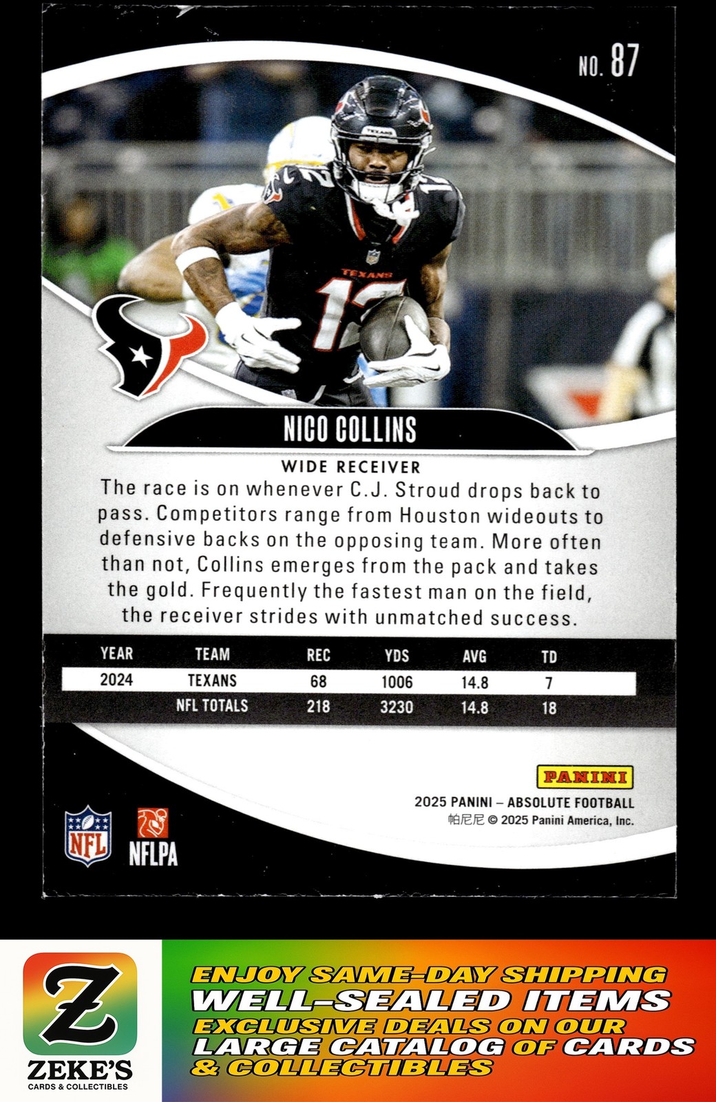 2025 Panini Absolute #87 Nico Collins Retail