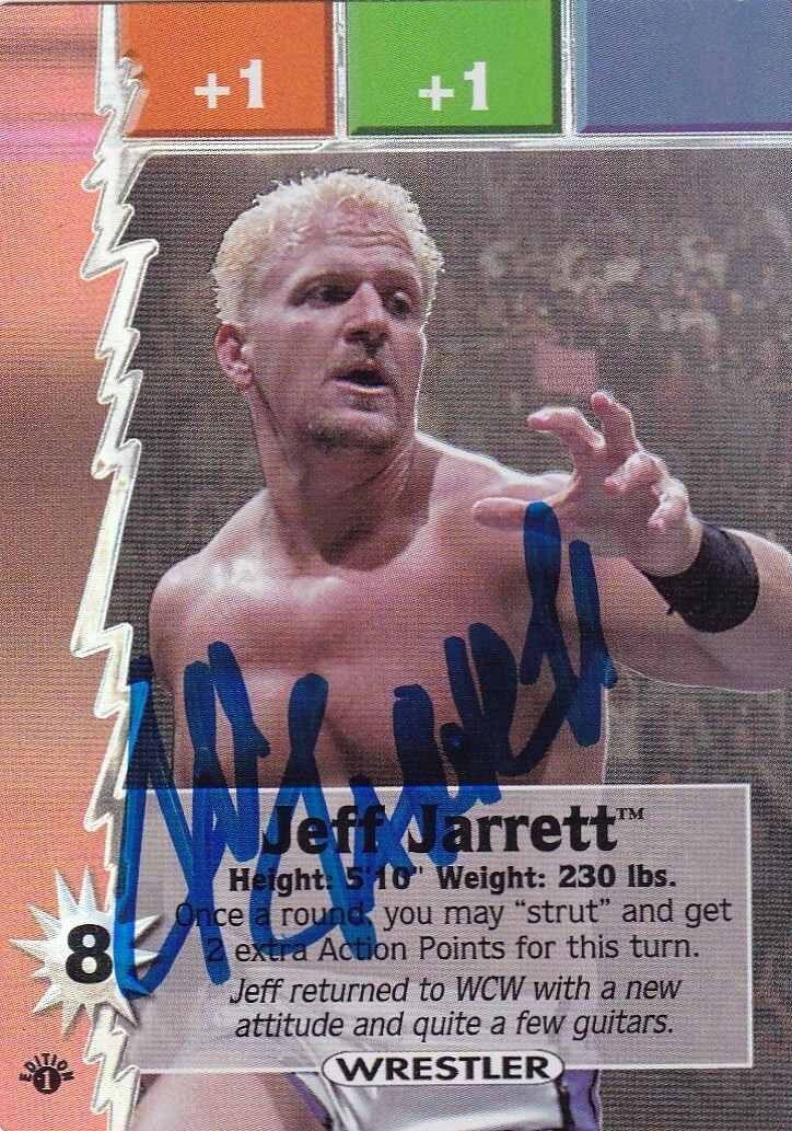 Jeff Jarrett Signed 2000 Wizards of The Coast WCW Nitro Ultra Rare Card BAS COA