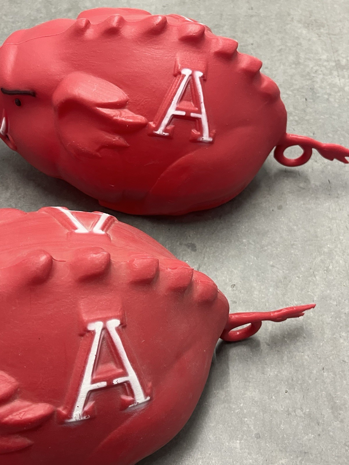 1970’s Two Arkansas Razorback Plastic Blow Mold Game Hats