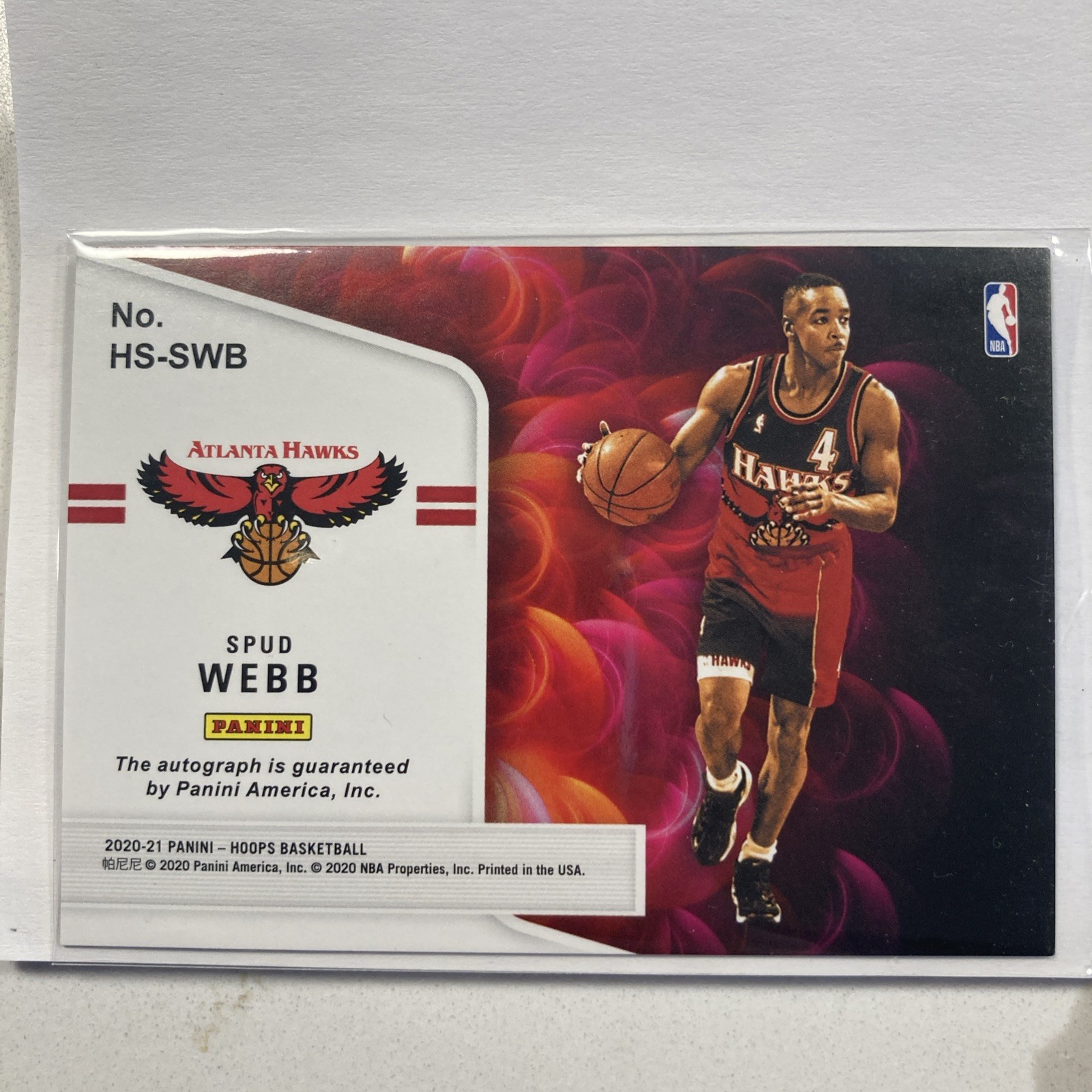 Spud Webb 2020-21 Panini Hot Signature Auto Autograph Atlanta Hawks HS-SWB Red🔥