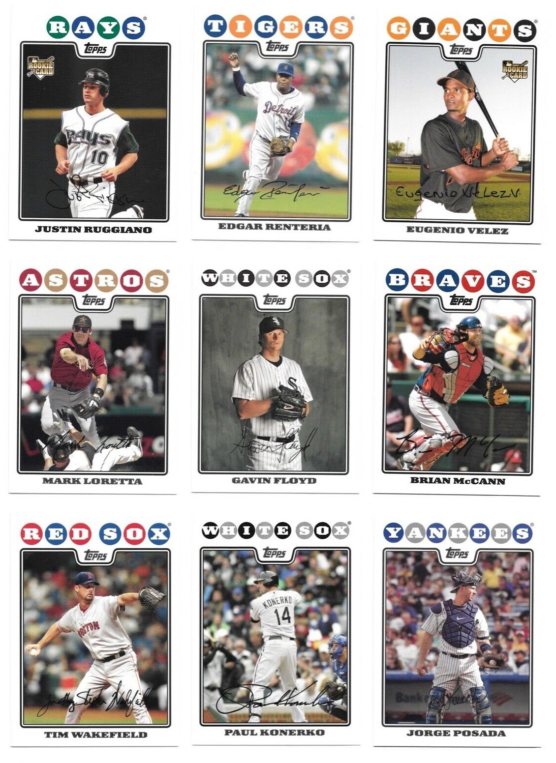2008 Topps Baseball Trading Cards / Pick / Choose from list #s 251 – 500 / mb7