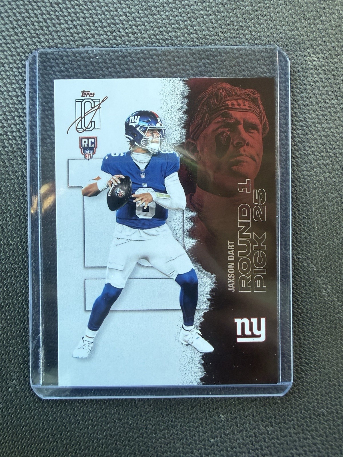 Topps 2025 Signature Class Football Jaxson Dart Giants RC Round Pick 25 #106