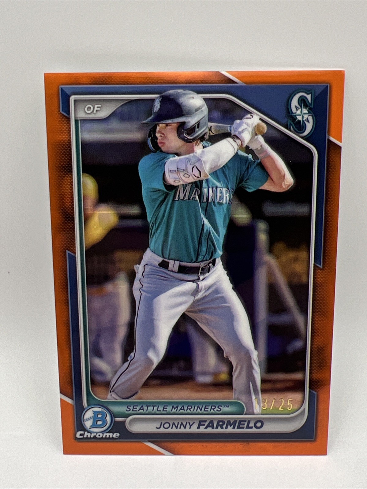 2024 Bowman Draft – Chrome Jonny Farmelo #BDC-193 Orange Refractor /25 Mariners