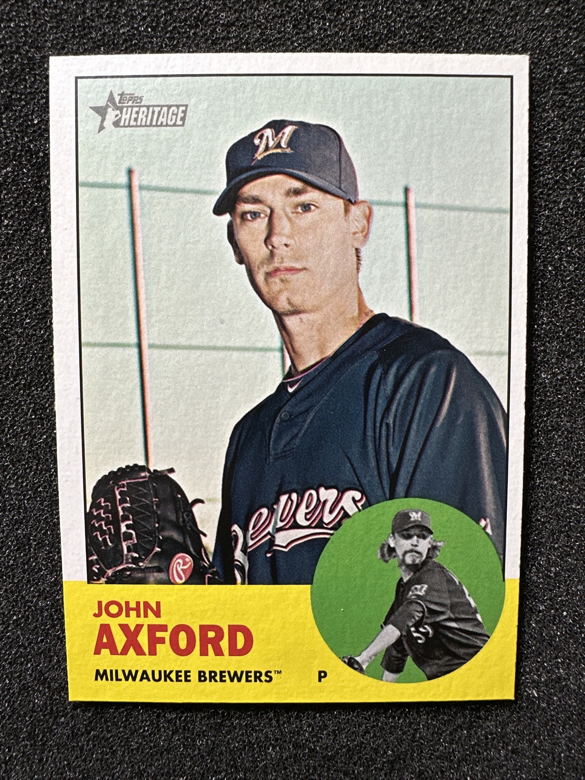 JOHN AXFORD #255 2012 Topps Heritage Baseball QTY Milwaukee Brewers