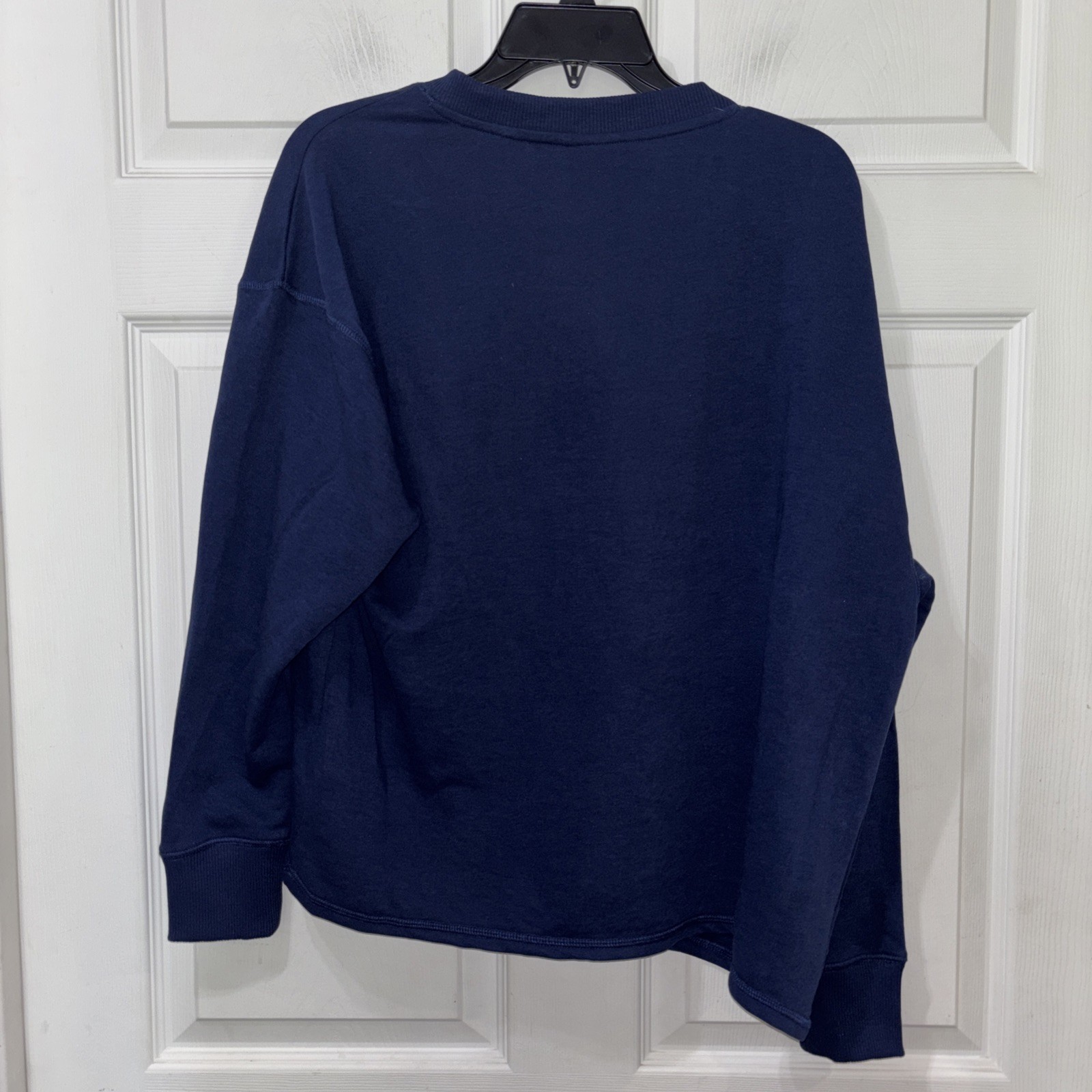 NWT NFL Dallas Cowboys Navy Blue LS Sweatshirt Top Womens L Large Split Neck