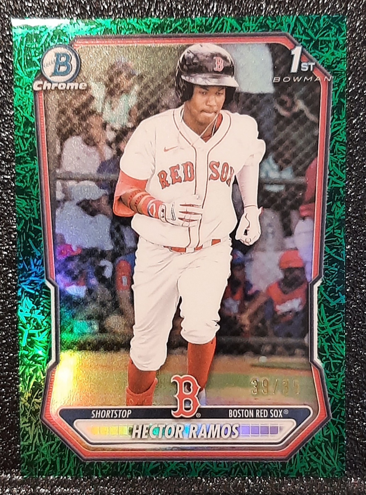 Hector Ramos 2026 Bowman Chrome 1st Year Green Grass Refractor 39/99 Red Sox