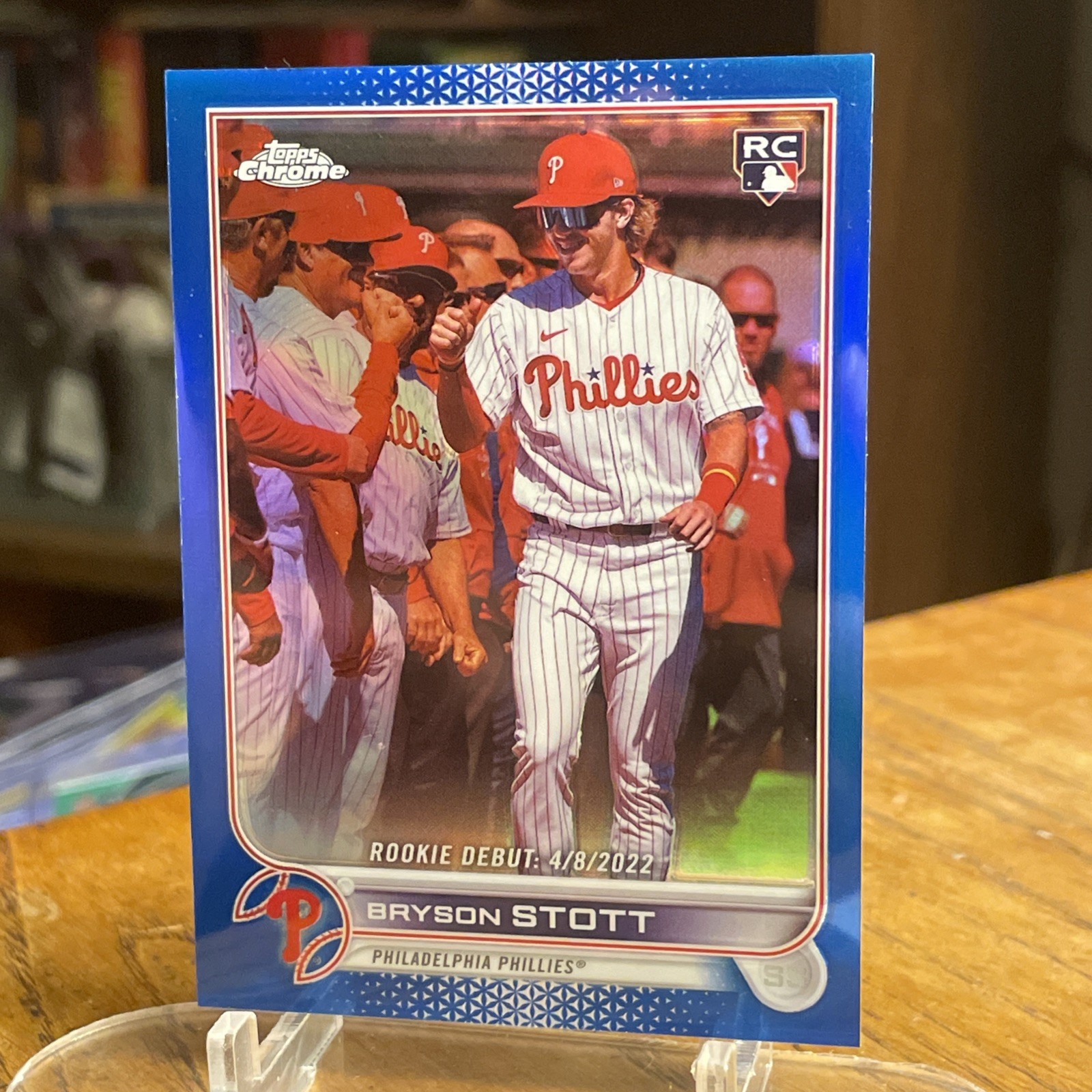 2022 Topps Chrome Update Series – Bryson Stott #USC154 Blue Refractor /199 (RC)