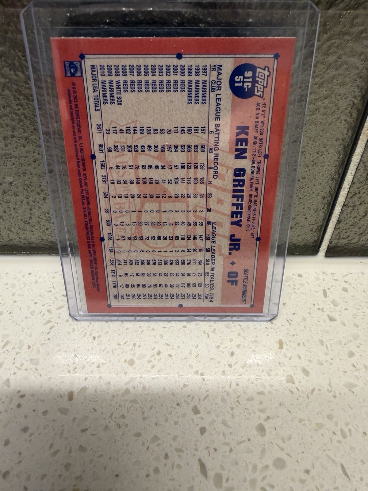 Ken Griffey Jr – 2026 Topps Series 1 #91C-51 1991 Topps Chrome Blue Mojo /150