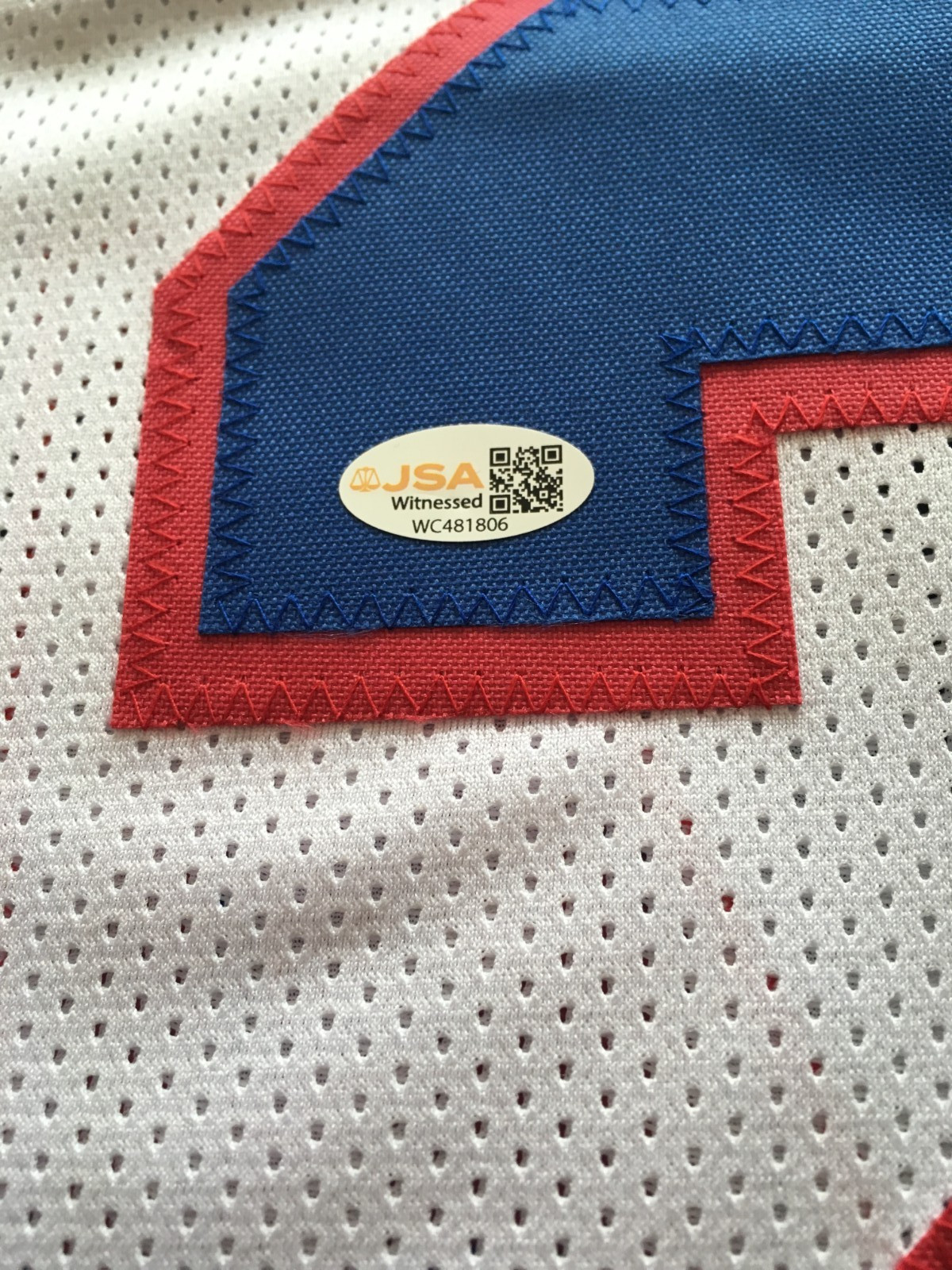 DAVE CHRISTIAN AUTOGRAPHED 1980 OLYMPIC JERSEY J.S.A. AUTHENTICATED