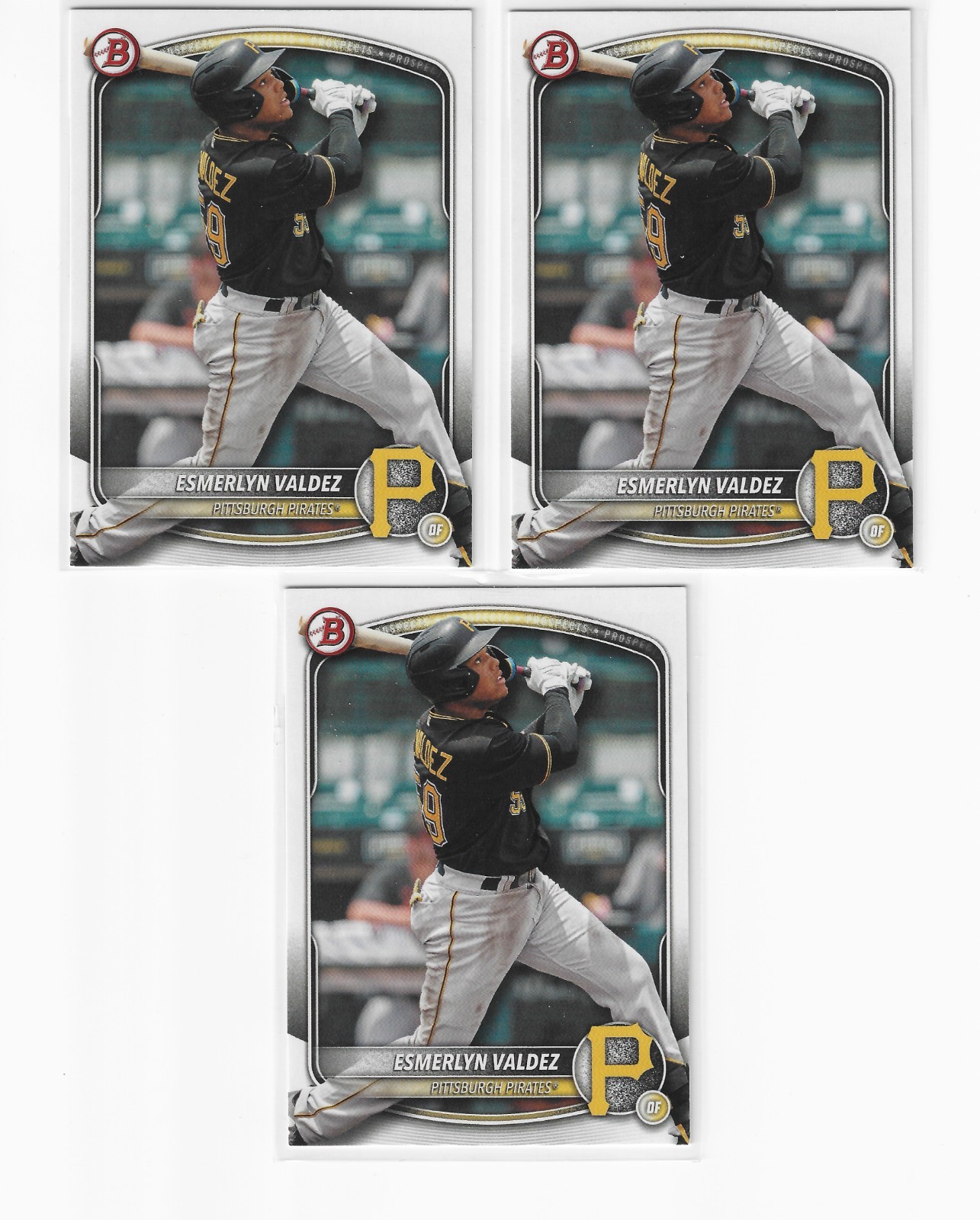 (3) 2025 Bowman Esmerlyn Valdez Prospect (ROOKIES) #BD-110 QTY