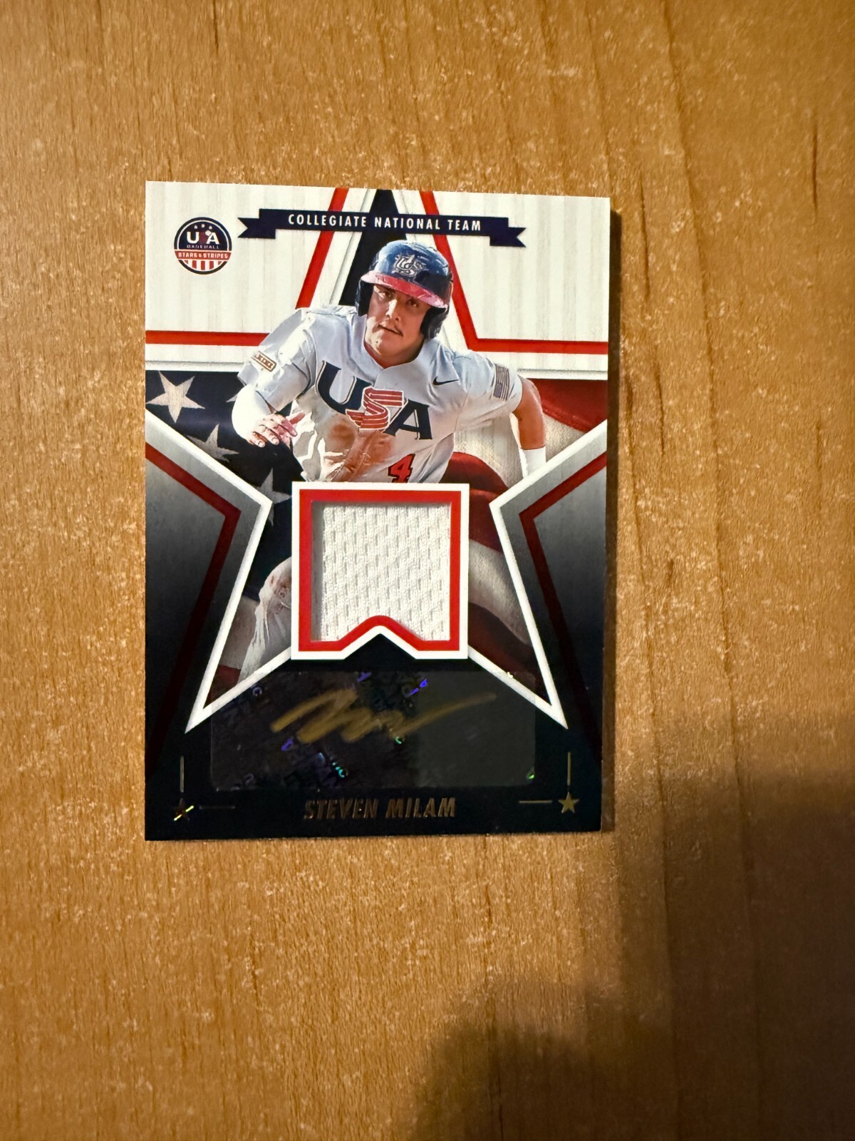 2025 Panini Stars & Stripes – Steven Milam – Collegiate Black Gold Auto Relic