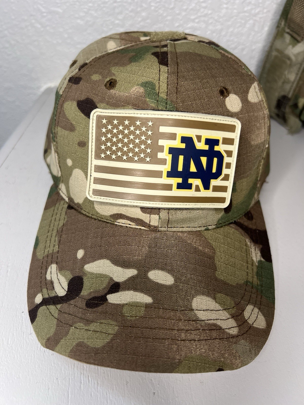 Military Combat American Flag Notre Dame football PVC Patch W Vlcro