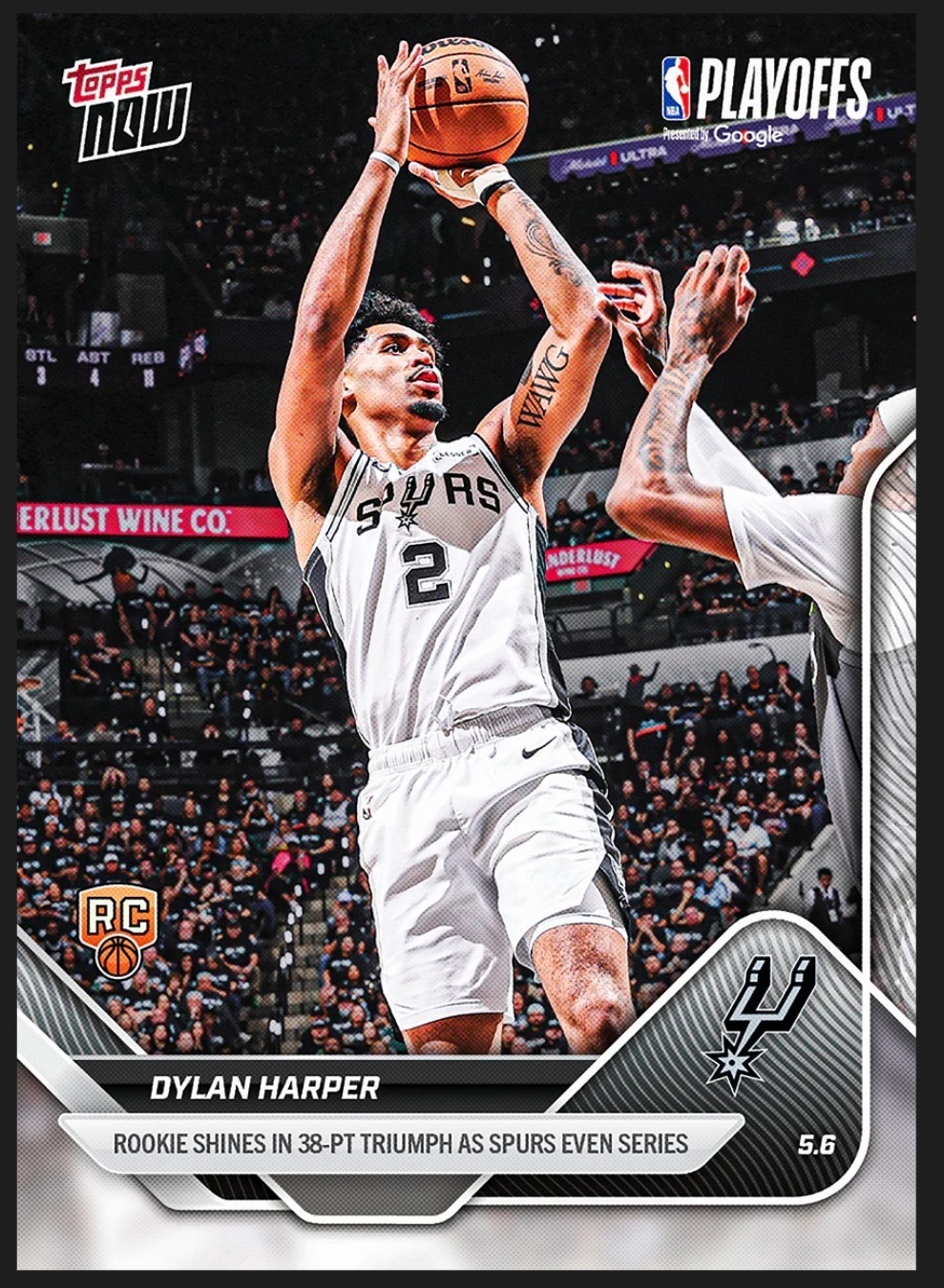 2025-26 Topps Now #297 Dylan Harper San Antonio Spurs RC Rookie Card Playoffs