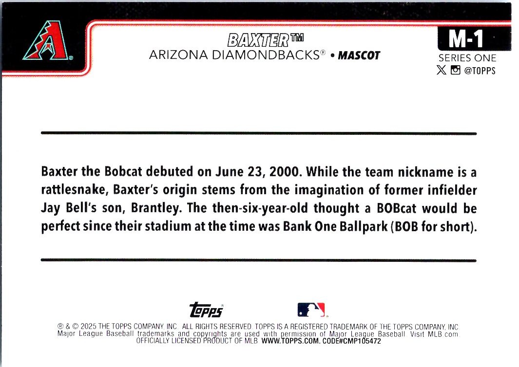 2025 Topps #M-1 Baxter Mascots