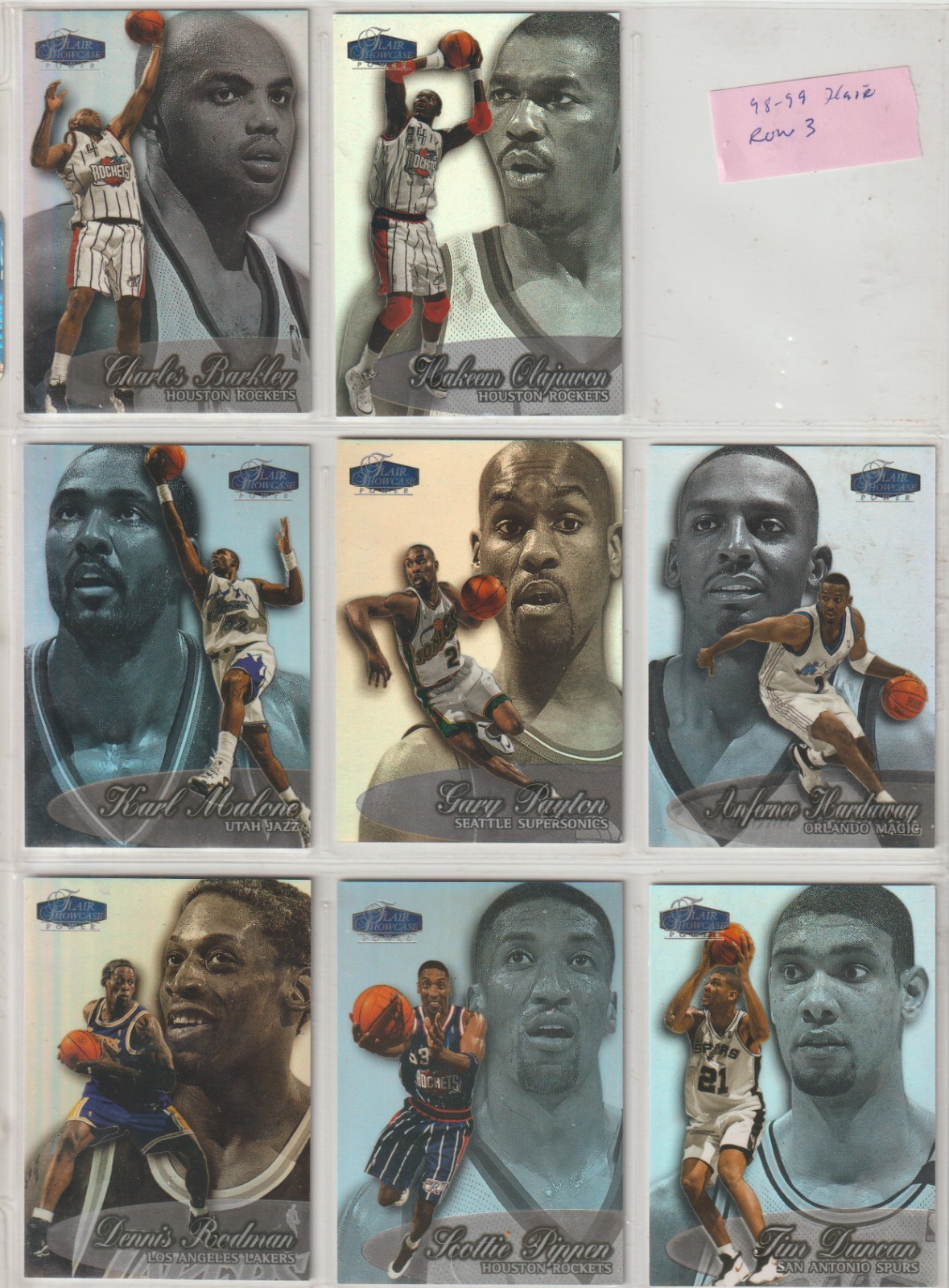 1998-9 FLAIR SHOWCASE 8 ROW 3 CARDS