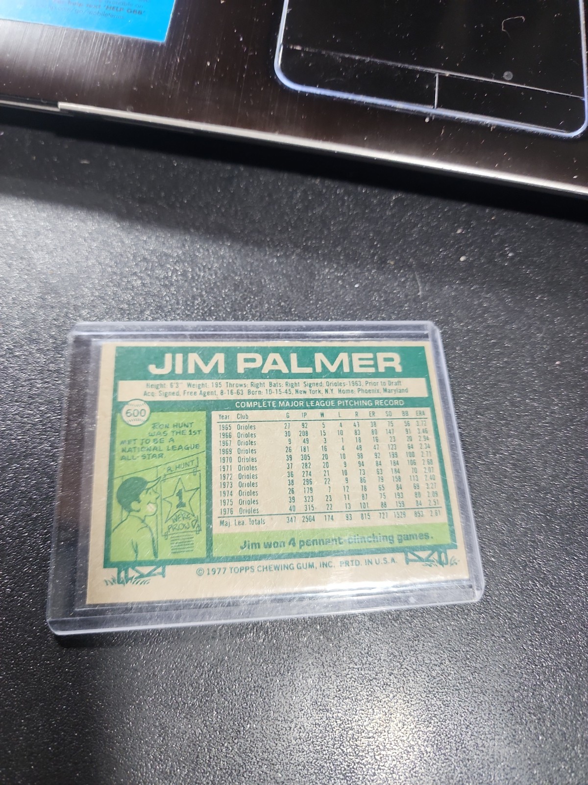 1977 Topps – #600 Jim Palmer