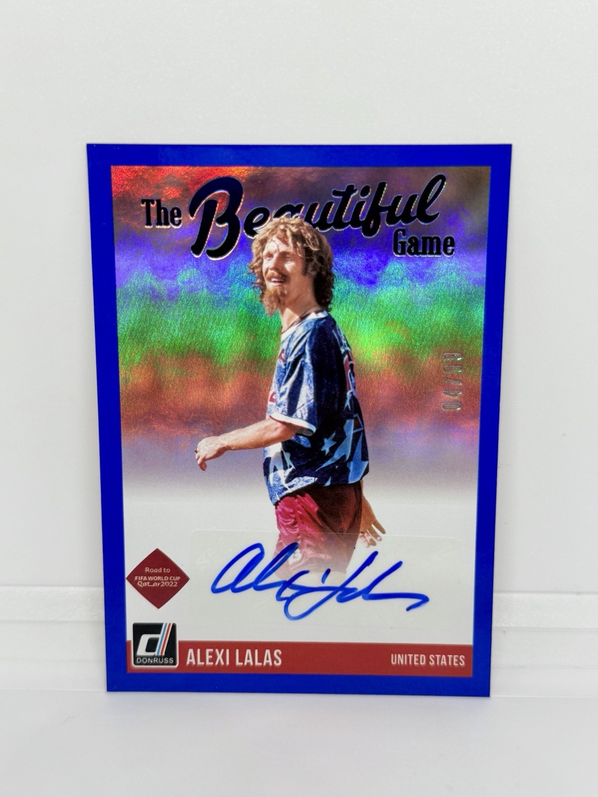 ALEXI LALAS Blue Auto 2021-22 Donruss Road to Qatar The Beautiful Game /99 USA