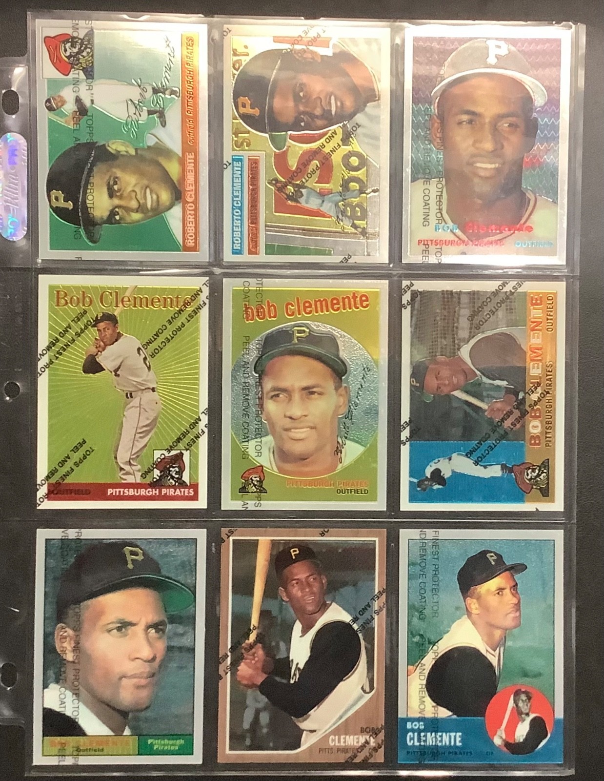 1998 Topps Roberto Clemente Finest Complete Set with Protective Coat 19 Cards MT