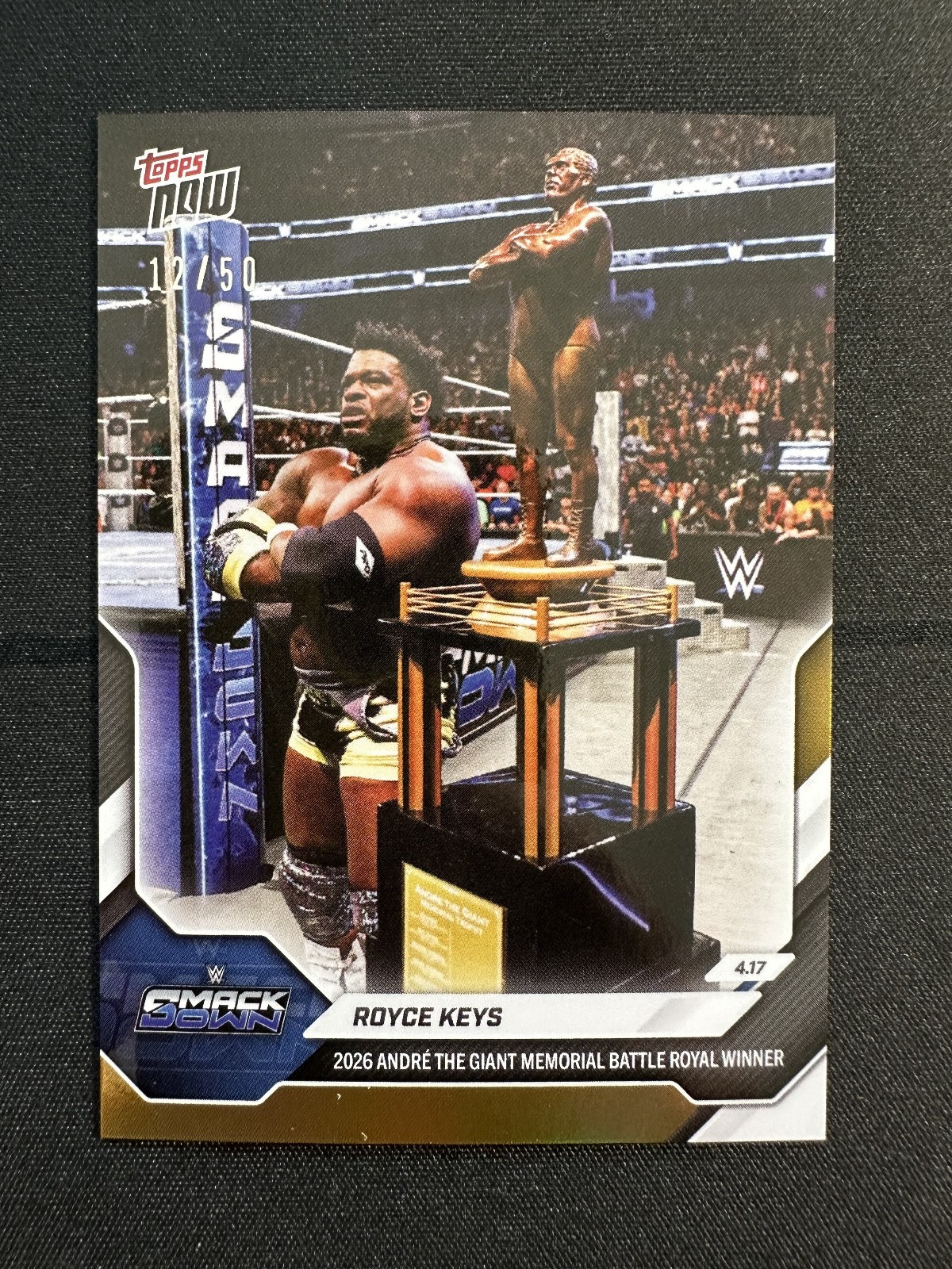 Royce Keys Battle Royal Winner 2026 WWE Topps NOW Card 37 Gold Foil 12/50