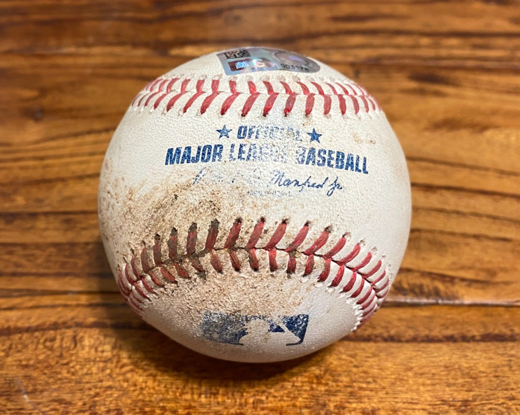 Travis Bazzana Guardians Game Used Baseball 6/19/2026 Astros ROOKIE K + Manzardo