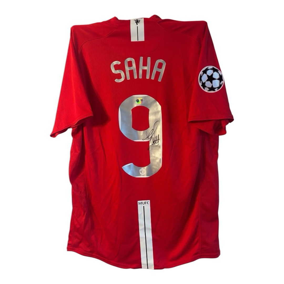 Louis Saha Signed Shirt ACG PHOTO PROOF COA JERSEY MANCHESTER UNITED RARE Utd