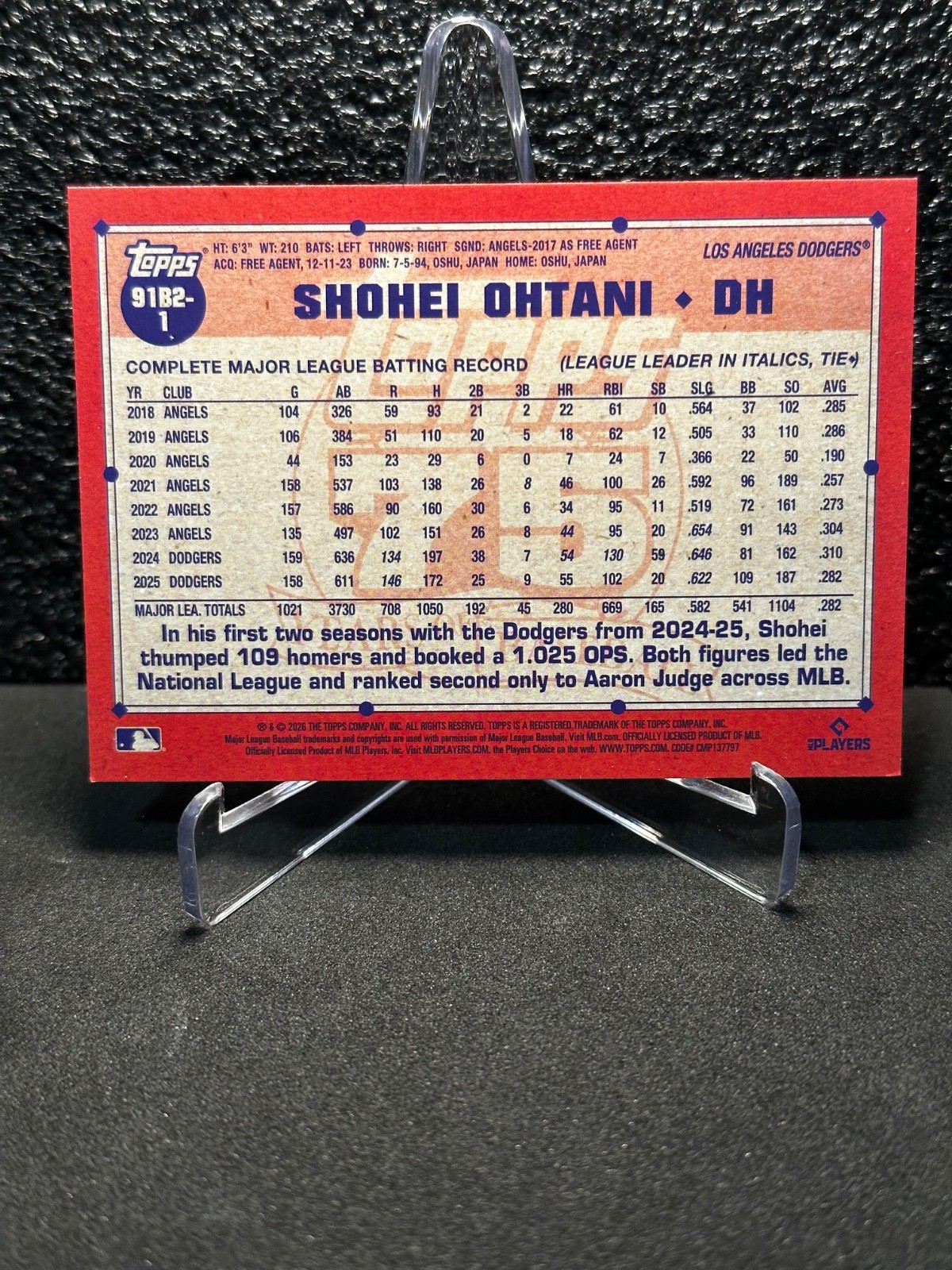 Shohei Ohtani 2026 Topps Series 2 1991 Crackle Foil #91B2-1 Los Angeles Dodgers